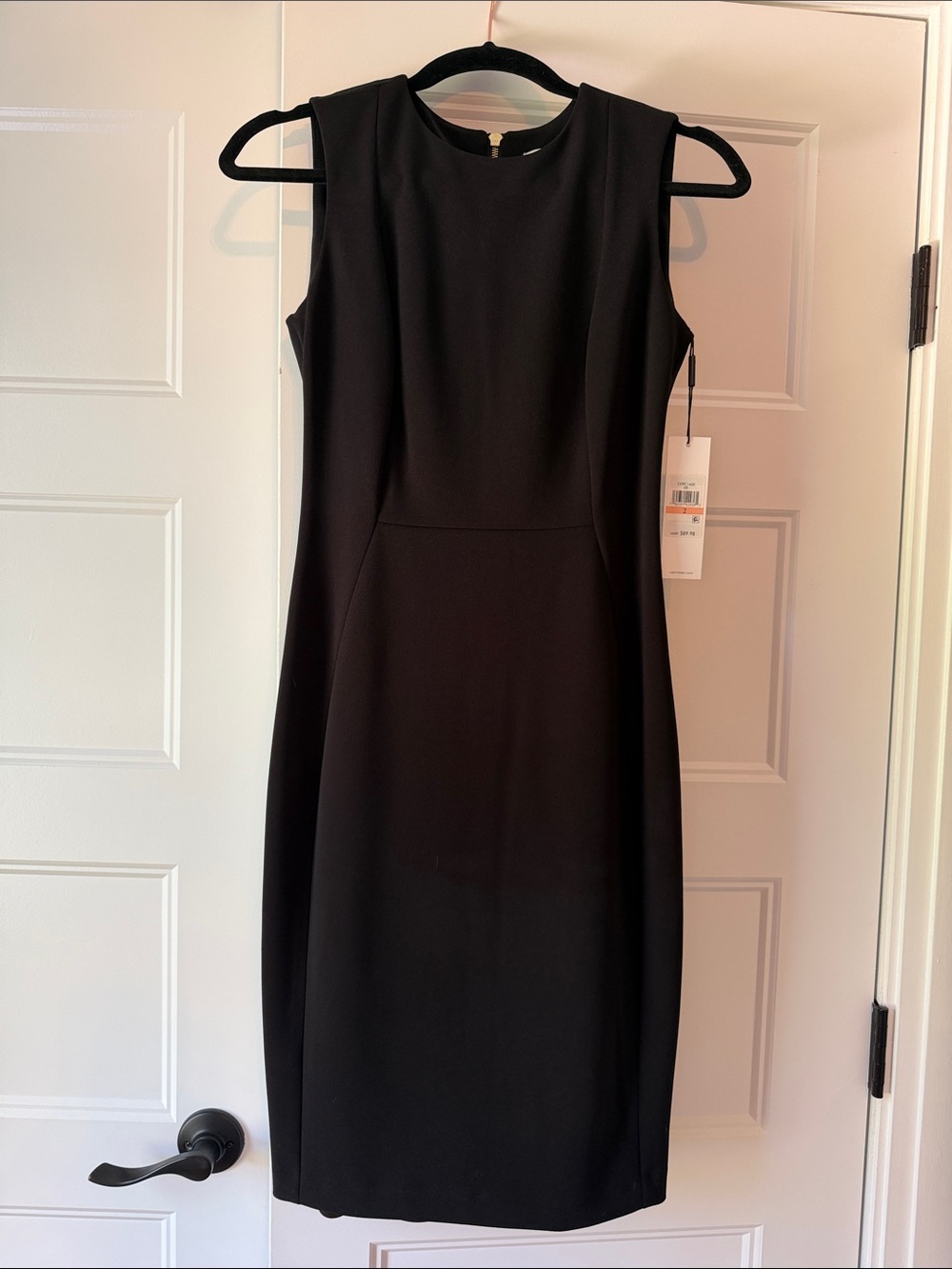 Calvin Klein Classic Black Sleeveless Sheath Dress
